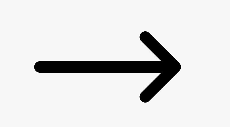 Black right arrow on white background