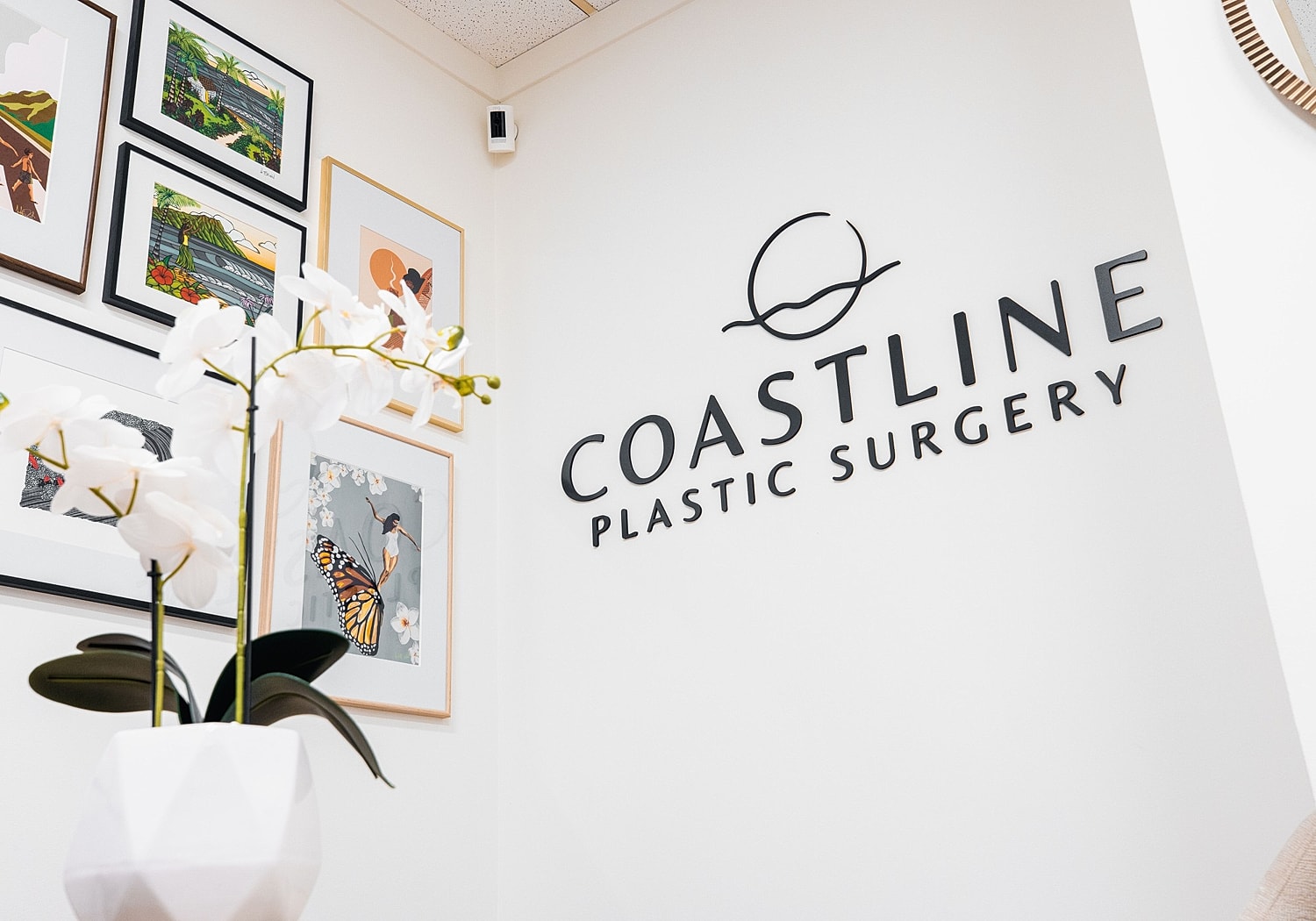 Coastline Plastic Surgery office interior with decor.